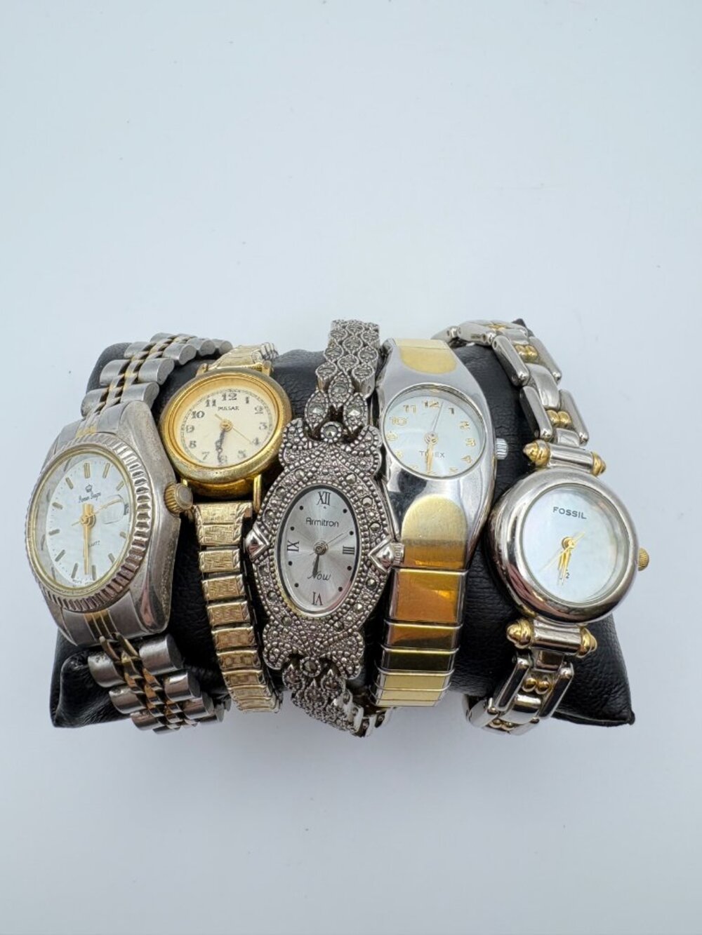 Lot of 5 Womens Wristwatches Fossil Timex Pulsar Armitron Premier Designs Quartz